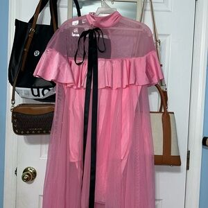 Pink tulle dance dress with leotard bottom